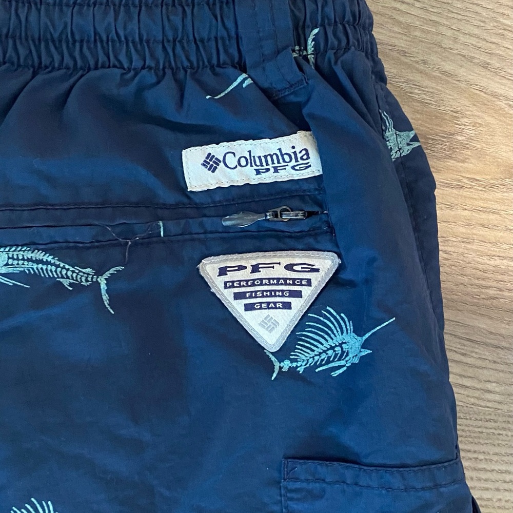 Columbia PFG Omni Shade Backcast II Lined Swim Trunks Mens Medium Marlin Navy - Picture 7 of 8